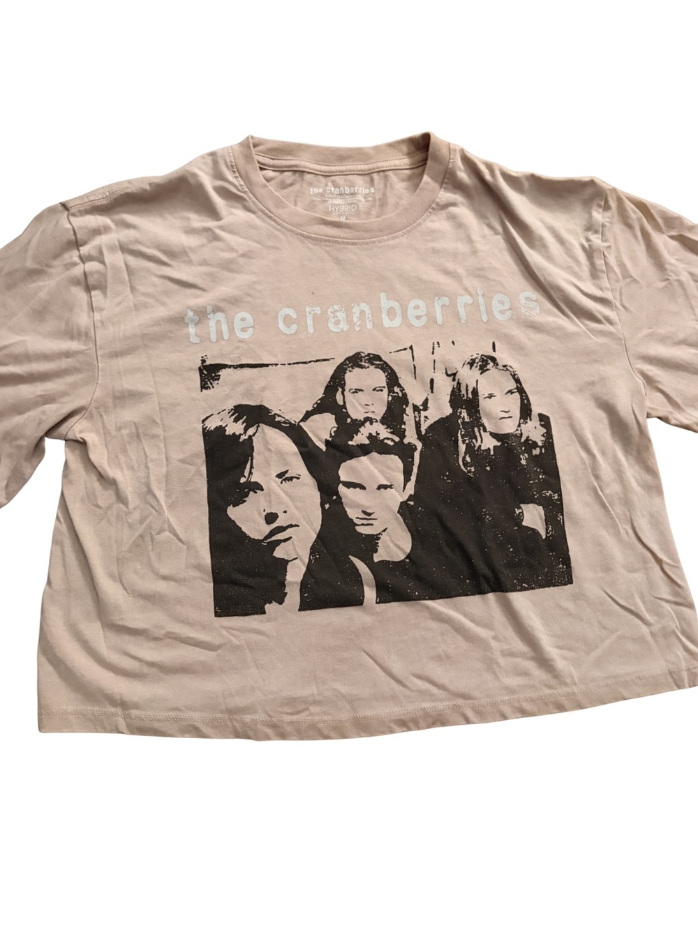 Hybrid Apparel The Cranberries Tee in Tan with White Print